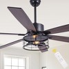 Bella Depot 46" Black Industrial Caged Ceiling Fan with Light and Remote - 2 of 4