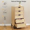 Whizmax Modern Rattan 5 Drawers Dresser, Double Dresser for Bedroom, Chest of Drawers Closet Organizers for Bedroom Living Room Hallway Office - 3 of 4