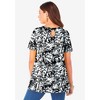 Roaman's Women's Plus Size Swing Ultimate Tee With Keyhole Back - 3 of 4