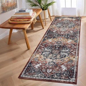 Large Vintage Washable Rug Floor Mat, Soft Faux Wool Easy-Clean Carpet for Living Room, Bedroom, Dining Room Kitchen - 1 of 4