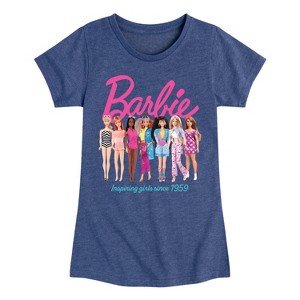 Girls' - Barbie - Barbie Inspiring Girls Since 1959 Fitted Short Sleeve Graphic T-Shirt - 1 of 4