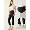 Allegra K Women's Ankle Length High Waist Casual Work Business Belt Straight Trouser - 2 of 4