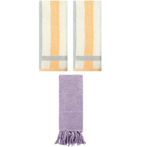 REGALWOVEN 3 Packs Cotton Absorbent Soft Decorative Bathroom Hand Towel for Kitchen - 1 of 4
