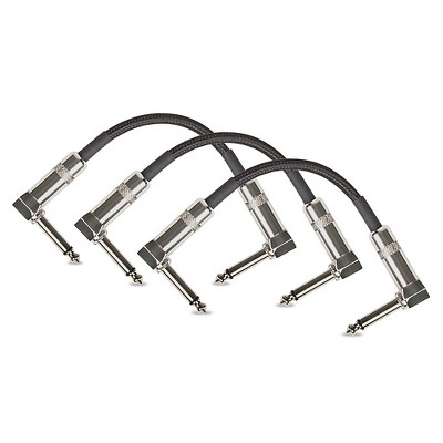 Musician's Gear Standard Instrument Patch Cable 6 in. Black - 3 Pack