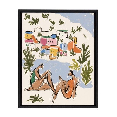 18" x 24" Sylvie Italian Rivera Framed Canvas by Maggie Stephenson Black - Kate & Laurel All Things Decor