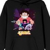 Steven Universe Group Shot Starry Background Long Sleeve Black Adult Hooded Sweatshirt - image 2 of 3