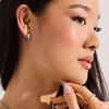 EVRY JEWELS WATERPROOF Gold or Silver Plated Stainless Steel Slim Block Hoops - 2 of 3