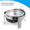 6.8 QT Chafing Dish Buffet Set, Round Roll Top Chafing Dishes for Buffet with Fuel Holders and Water Pan - 2 of 4