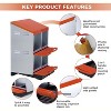 3/ 4 Hole Metal Chicken Nesting Box with Removable Roll-Out Tray Easy Egg Collection & Clean Galvanized Steel Laying Box, for Backyard Coop Orange - 2 of 4