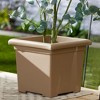 HC Companies 13.25 x 15.5 Inch Indoor/Outdoor Square Accent Planter for Flowers, Vegetables, and Succulents, Sandstone Tan (3 Pack) - 4 of 4