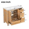 36" Freestanding Bathroom Vanity with Ceramic Sink, Solid Wood and MDF Frame, Soft Close Doors, 4 Drawers, Modern Storage Cabinet - 2 of 4