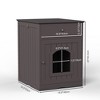 phiestina Wooden Pet House, Cat Litter Box Enclosure with Drawer, Side Table, Indoor Pet Crate, Brown - 2 of 4