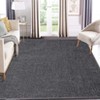 Modern Solid Textured Area Rug Ultra-Thin Low Pile Washable Rug - 4 of 4