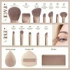 Christmas Makeup Brushes Set 12Pcs Coffee Series with Sponges, Blending, Powder, Blush, Eye Brushes - 2 of 4