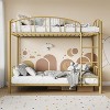 Bunk Bed Twin Over Twin with Ladder and Arched Guardrail, Heavy Duty Bunkbeds Frame with Sturdy Steel Slats Support for Kids Boys Girls - 4 of 4