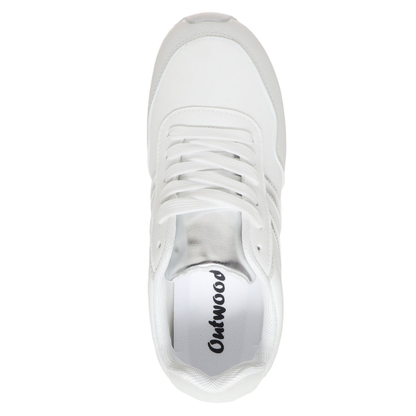 Женские кроссовки Outwoods Brenna-2 White Platform Fashion Sneaker, Silver Combo, цвет: Белый — фото 4