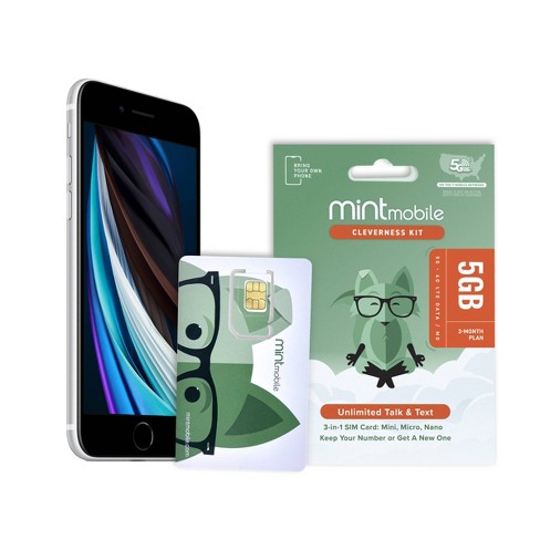 Mint Mobile Apple Iphone Se 2nd Gen (64gb) 3-month Service Bundle