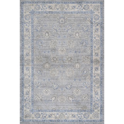 Gray/Blue Vintage Oushak-Inspired Easy-Care Area Rug