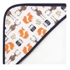 Hudson Baby Infant Boy Cotton Rich Hooded Towels, Orange Fox, One Size - 3 of 4