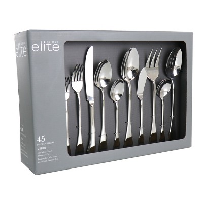 Gibson Elite Verdi 45 Piece Stainless Steel Flatware Set