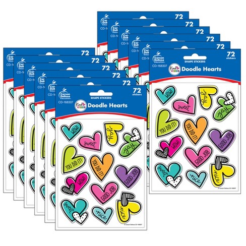 READY 2 LEARN™ Glitter Foam Stickers - Hearts - Multicolor - 168 Per Pack -  3 Packs