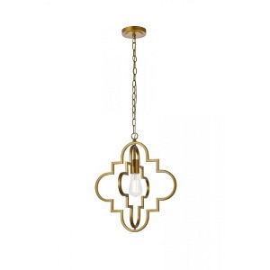 Elegant Lighting Sandara 1 light pendant in brass - 1 of 4