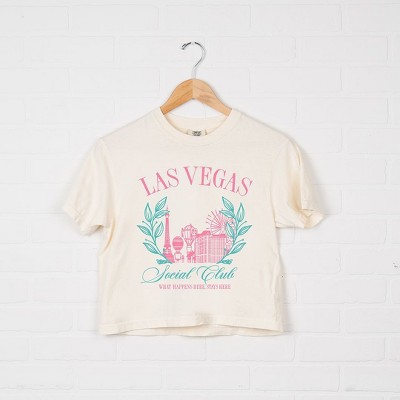Simply Sage Market Women's Las Vegas Social Club Relaxed Fit Cropped Tee