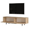 HomeStock Ocean TV Unit Console with Metal Legs 63 Inches with Storage Shelves & Doors Oak UV Print - 2 of 4