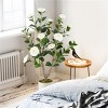 Angel Sar 2-Pack Artificial Camellia Trees, 4ft Faux Blooming Flower Plants in Black Pots, Realistic Indoor Decor for Home Office Wedding - 4 of 4
