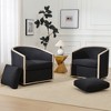KINWELL 31"W Oak Frame Upholstered Swivel Barrel Armchair, Set of 2 - 2 of 4
