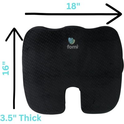 FOMI Black Memory Foam Seat Cushion and Lumbar Support Set