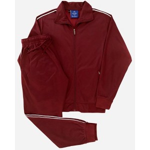 Men 2-piece Classic Jogger Tracksuit Track Jacket & Trackpants Solid Plain Outfit - 1 of 4