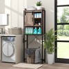 Costway Over-The-Toilet Storage Cabinet Bathroom Organizer w/ Sliding Barn Door Rustic Brown/Espresso/Grey - 4 of 4