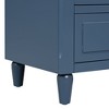 PAGED Wood Nightstand, Minimalist Sofa Side Table with Rubber Legs, Simple Bedside Cabinet with 3 Drawers and Metal Handle for Bedroom - 4 of 4