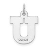 Black Bow Jewelry Sterling Silver Amanda Collection Medium Block Style Initial U Pendant - 3 of 4