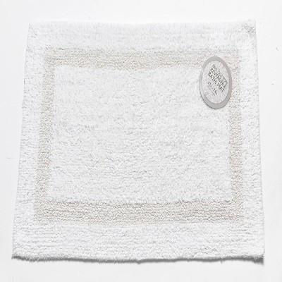 Carnation Home Fashions Large-Sized, Reversible Cotton Bath Mat - White 21x34"