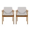 Outdoor Dining Chairs Set of 2, Acacia Wood Patio Chairs with Wicker Seat,Dining Chairs with Cushions for Balcony or Garden-Cuddlewood - 3 of 4