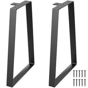 VEVOR 16 inch Trapezoid Steel Table Legs, Replacement Furniture Legs Set of 2 for DIY Coffee Tables, Bench, Night Stands, Sofa, Max Load 400 lbs Black - 1 of 4