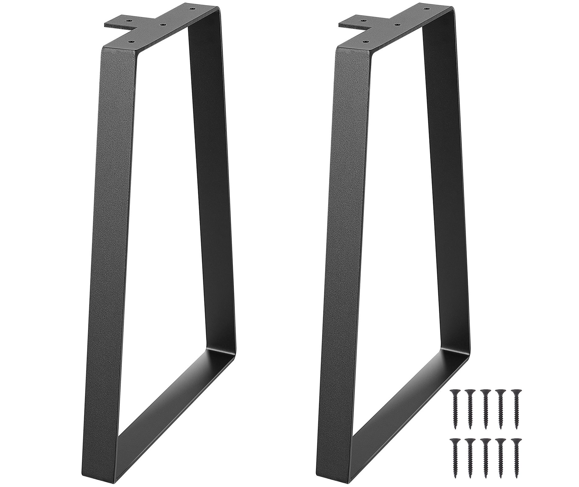 VEVOR 16 inch Trapezoid Steel Table Legs, Replacement Furniture Legs Set of 2 for DIY Coffee Tables, Bench, Night Stands, Sofa, Max Load 400 lbs Black