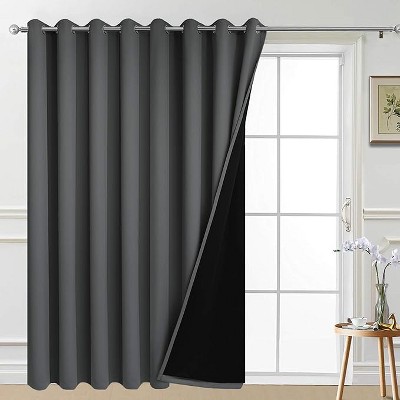 Yakamok Room Darkening Thermal Insulated Blackout Curtains for Bedroom (W100 x L96,Dark Grey 1 Panel)