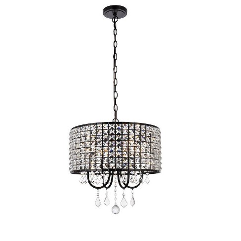 Elegant Lighting Elise 17 inch pendant in black - image 1 of 4