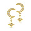 SHINE by Sterling Forever Crescent & Star Drop Studs - 3 of 3