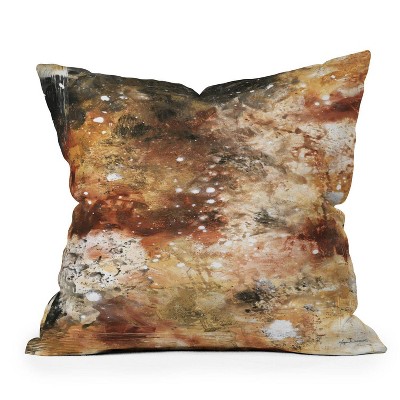 16"x16" Madart Inc. Heavenly Earth Duncanson Abstract Square Throw Pillow Brown - Deny Designs