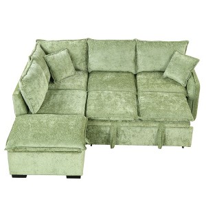 NicBex Modern Pull Out Sofa Bed Chenille Convertible Sleeper Sofa with Storage Ottoman and 2 Pillows for Living Room - 1 of 4