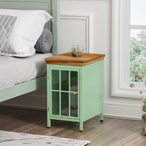 NicBex Nightstand with Solid Wood Tabletop Set of 2 Bedside Table with Storage Cabinet End Table for Living Room, Bedroom, Study - 1 of 4
