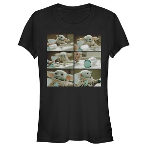 Juniors Womens Star Wars The Mandalorian The Child Snack Time T-Shirt - 1 of 4