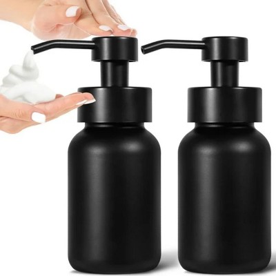 LunaLulinlk Black Foaming Soap Dispenser Glass Hand Soap Bottle for Kitchen and Bathroom