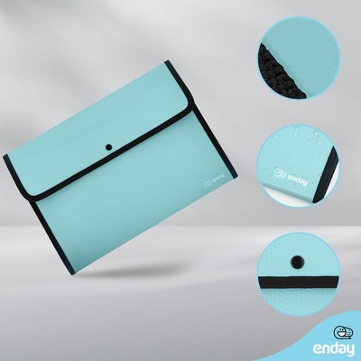 Blue A4 Letter Size Expandable Document Holder with Snap Closure