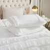 Waterfall Ruffle Comforter Set – 3-Piece Shabby Chic Farmhouse Bedding with Multi-Layer Ruffles, Soft Lightweight Microfiber Quilt - 4 of 4