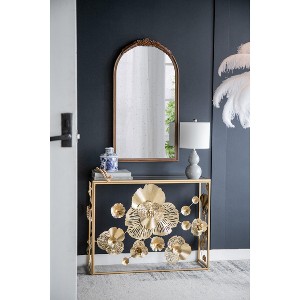Vynxaria Hand-Carved Rose Antique Mirror Frame - Elegant Wall Decor for Any Space - 1 of 4